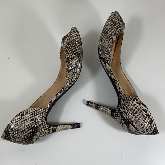 Marc Fisher peep toe pumps snake skin print - Picture 6 of 13